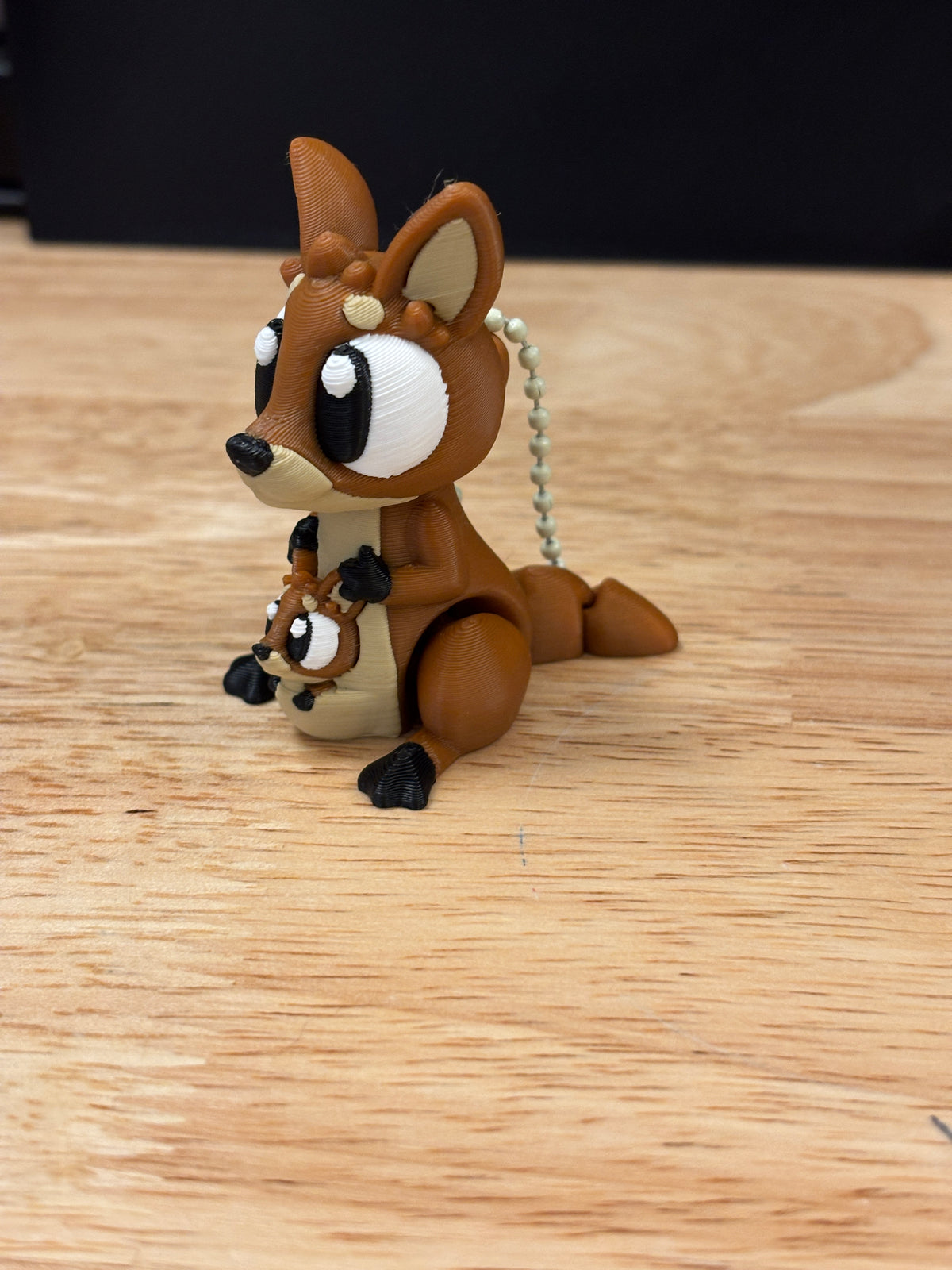 Kangaroo with baby keychain, Big Eye Kangaroo Keychain, 3d printed keychain Kangaroo, Cute Keychain