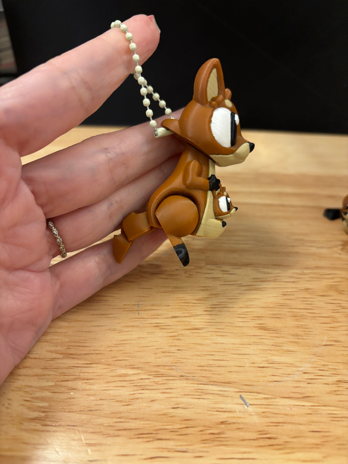 Kangaroo with baby keychain, Big Eye Kangaroo Keychain, 3d printed keychain Kangaroo, Cute Keychain