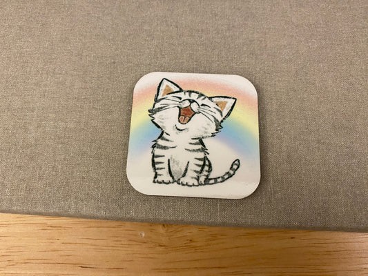 Rainbow Cat Magnet for Fridge