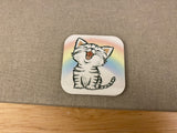 Rainbow Singing Cat mug Bundle set, Rainbow Tabby Cat Gift Set, Cat Mug with iPhone 14 case and fridge magnet with matching sticker set, Cat Bundle set