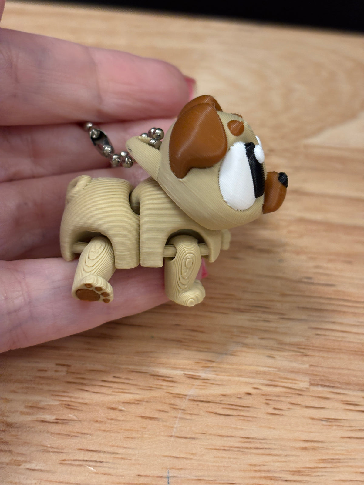 Pug keychain, Big Eye Pug Keychain, 3d printed keychain Dog, Cute Keychain, Flexi Pug