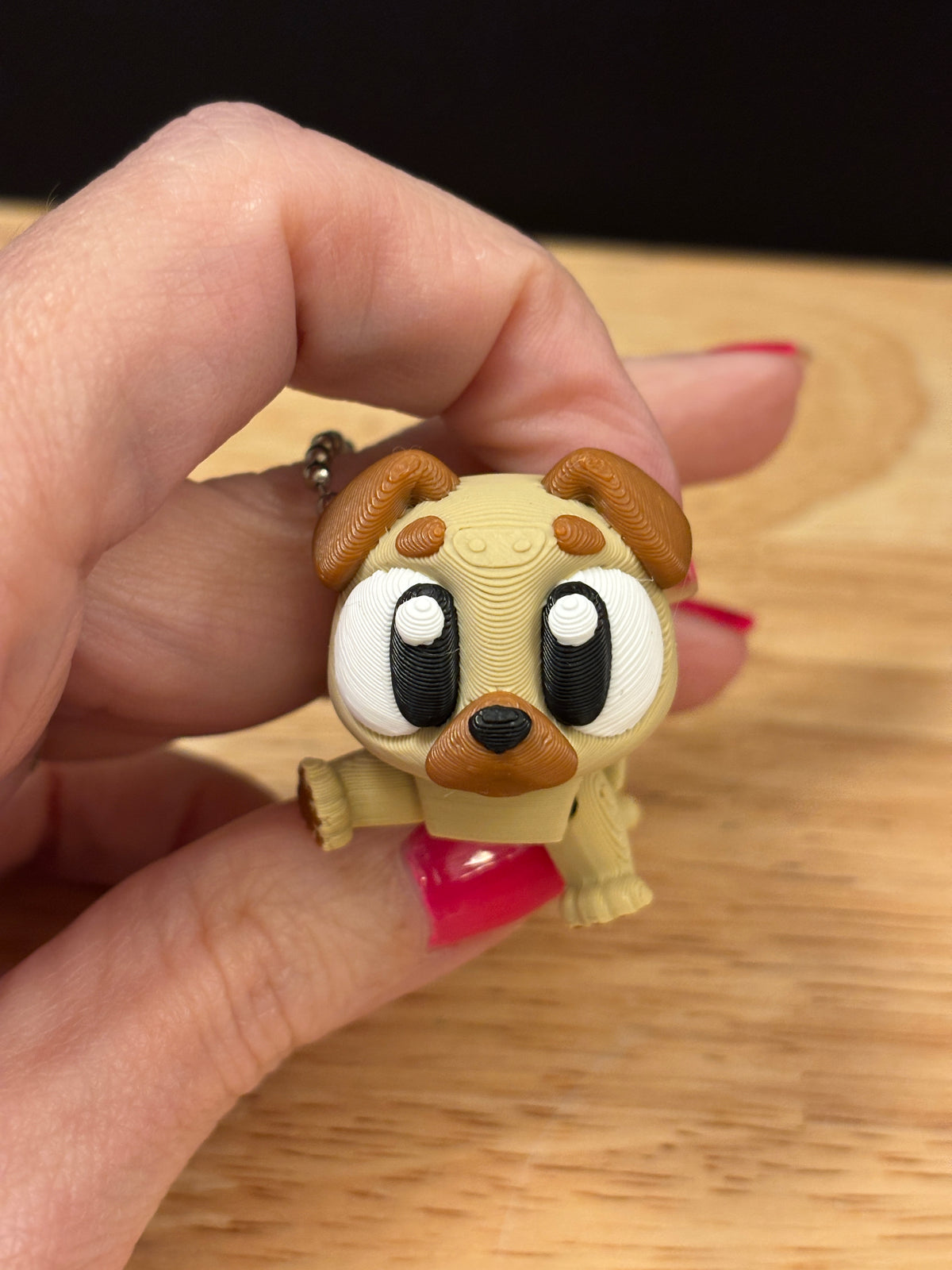 Pug keychain, Big Eye Pug Keychain, 3d printed keychain Dog, Cute Keychain, Flexi Pug