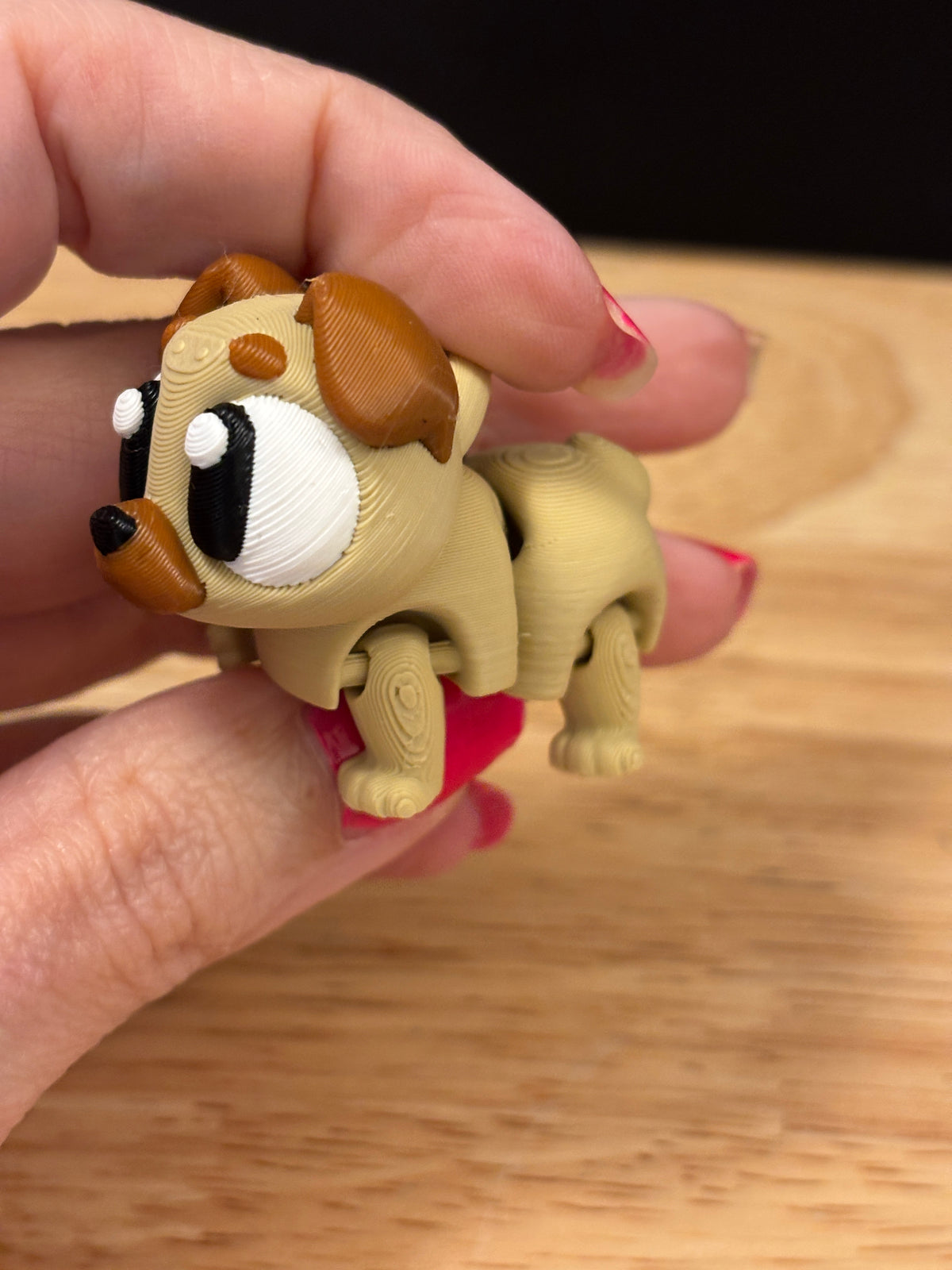 Pug keychain, Big Eye Pug Keychain, 3d printed keychain Dog, Cute Keychain, Flexi Pug