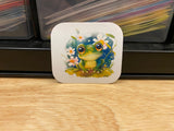 Cute Green Frog in Meadow Sticker