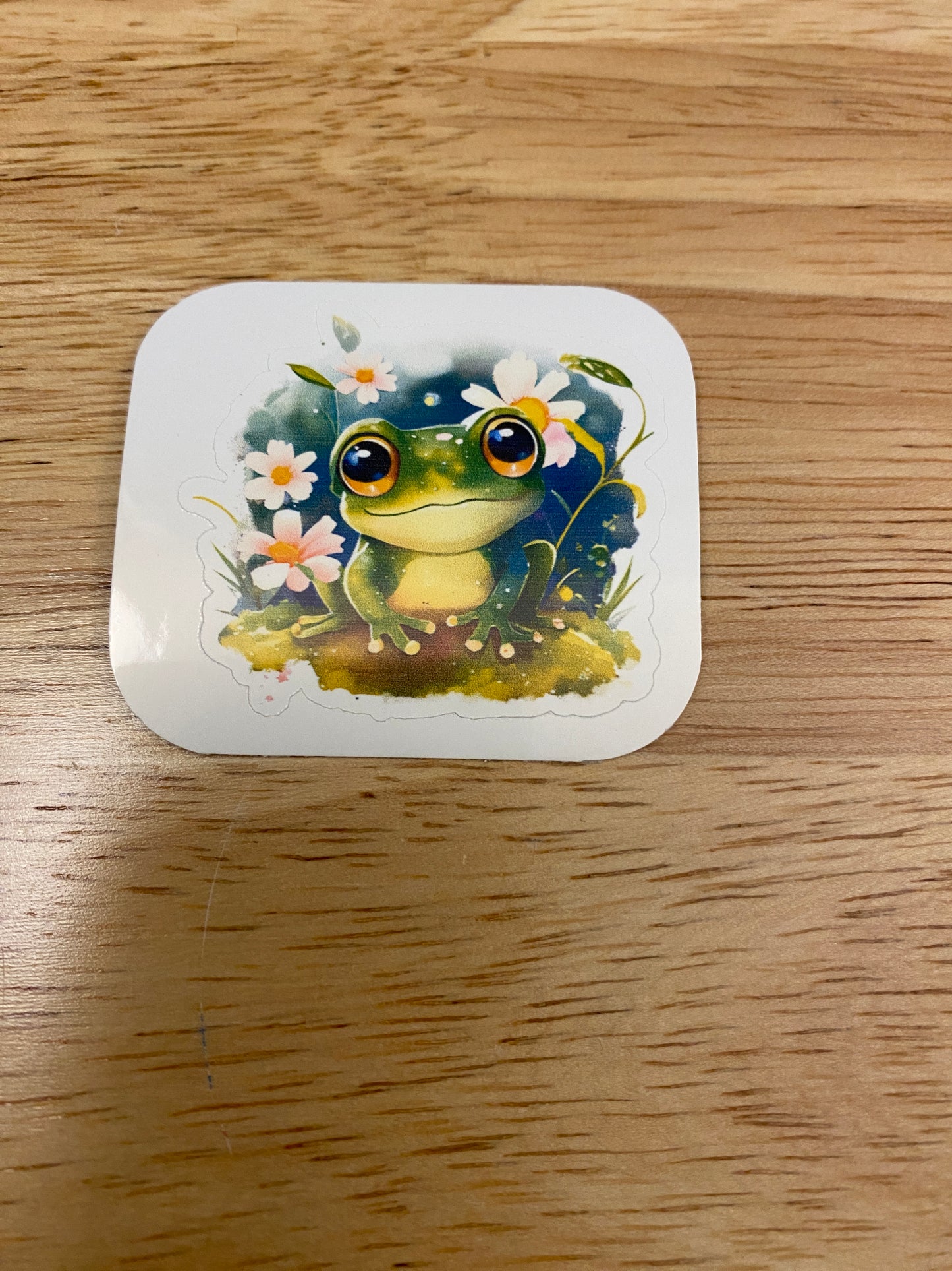 Cute Green Frog in Meadow Sticker
