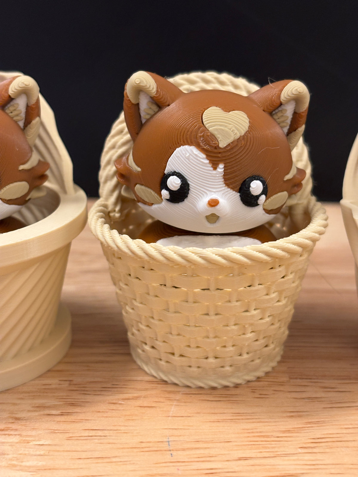 Fluffy Cat in Basket clicker key chain, Desktop Kitty clicker, Cat Key chain clicker