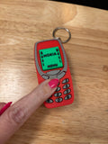 Clicky Cell Phone Key chain, 3D printed Retro Cell Phone keychain, Clicky Keychain, Custom Cell Phone keychain, Fidget Cell Phone