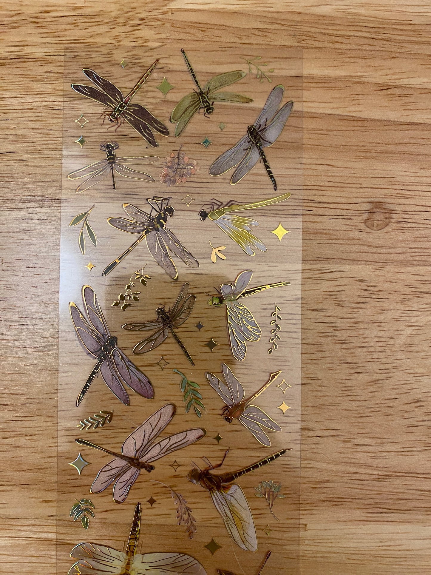 PET Foil Clear Tape with Green Dragon Flies