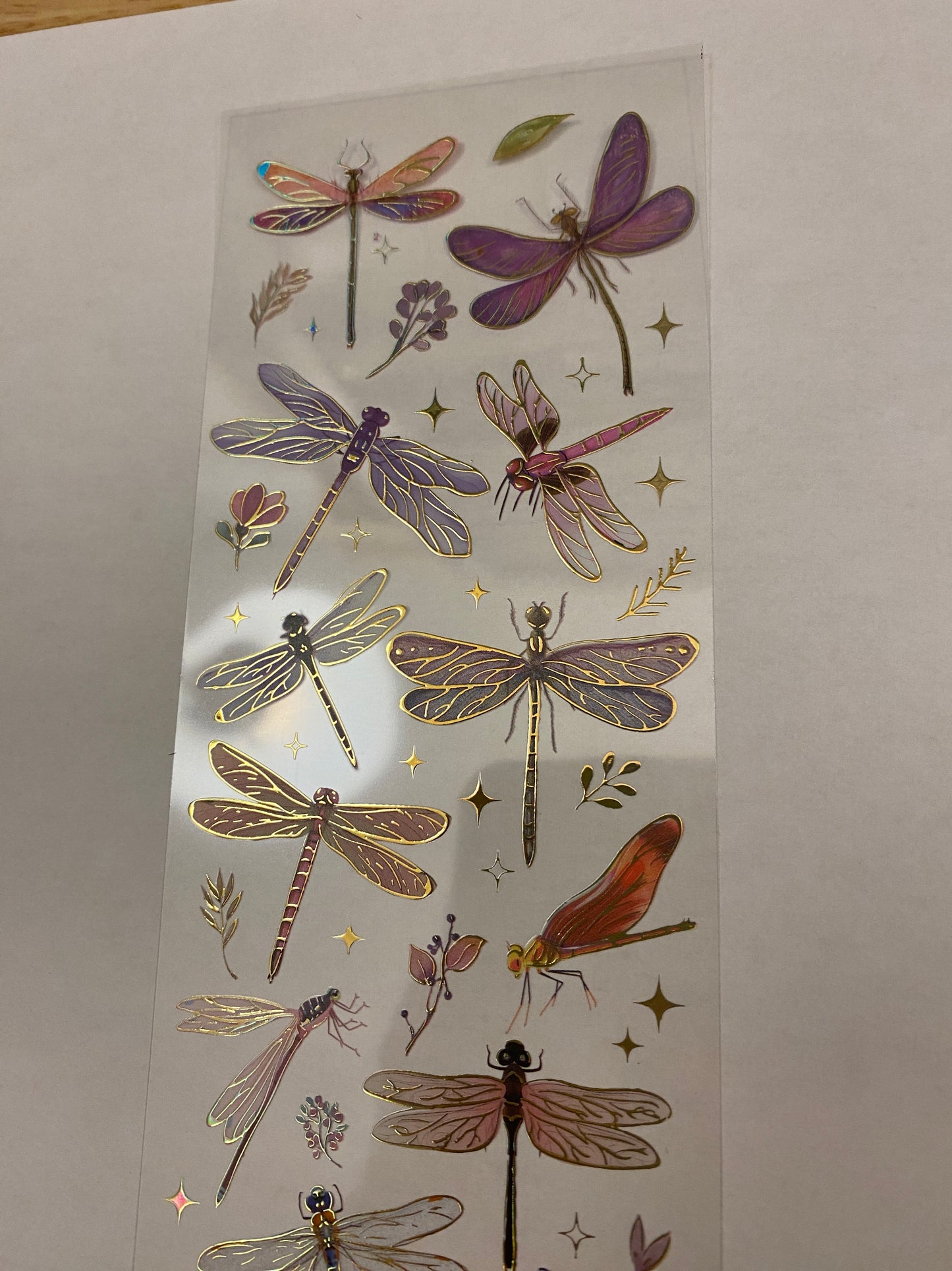 Pink Dragon Fly Foil Clear Tape PET
