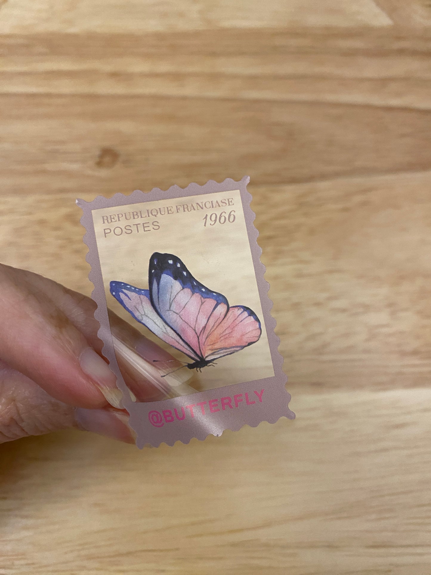 Clear 20 piece Butterfly Stamp Stickers