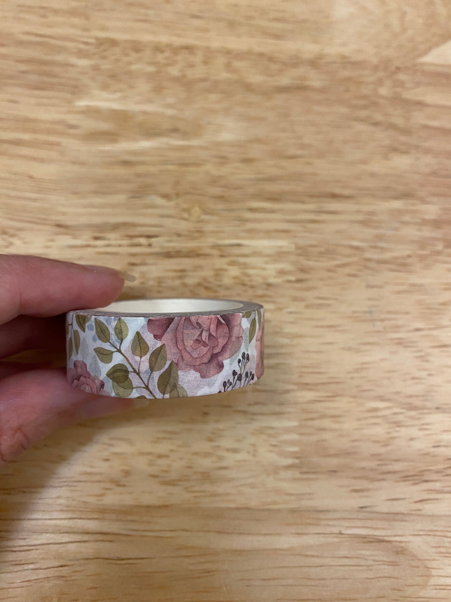 Big Roll of Big Pink Roses with leaves Washi Tape