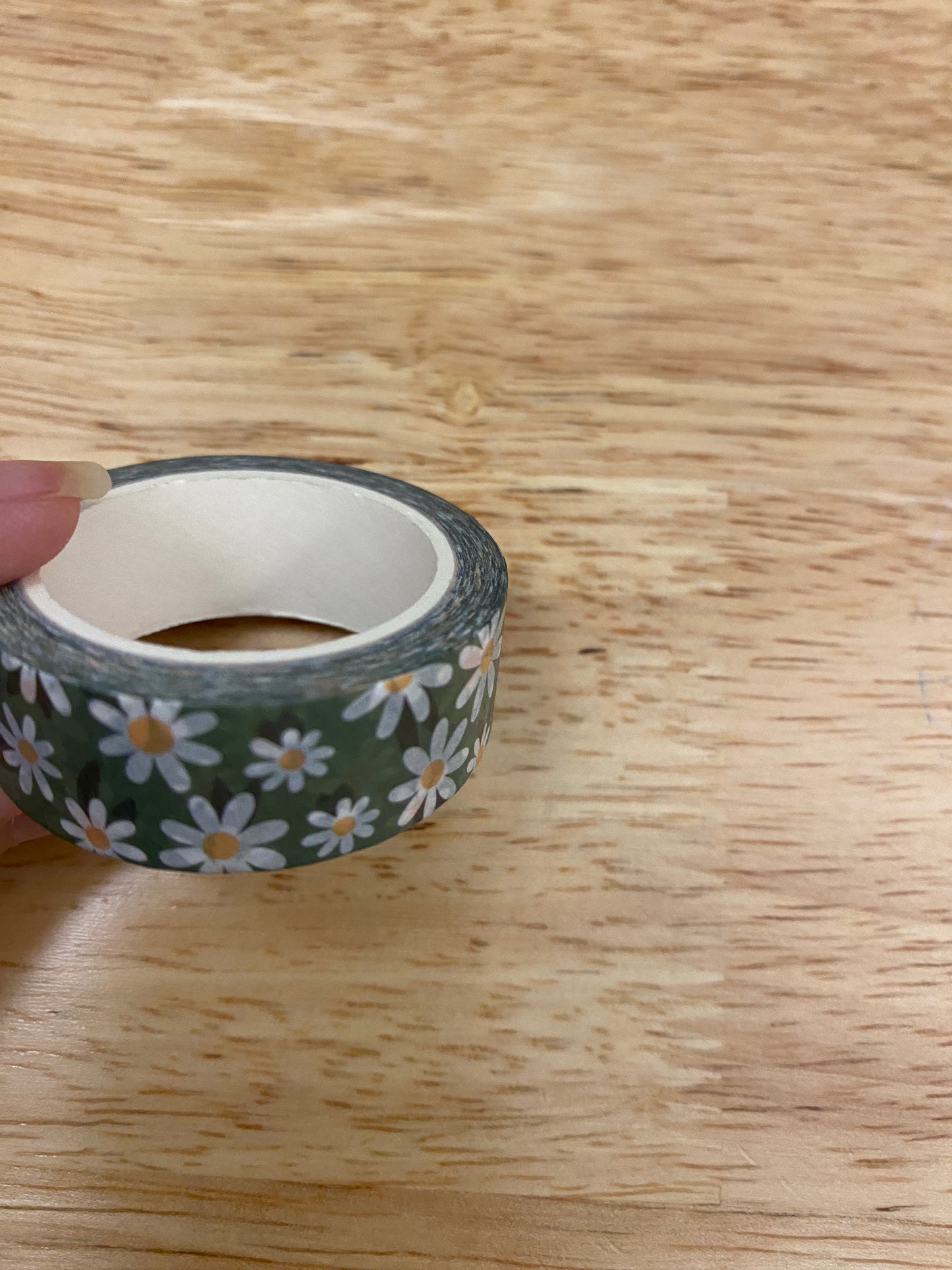 Big Roll of Green Daisy Washi Tape