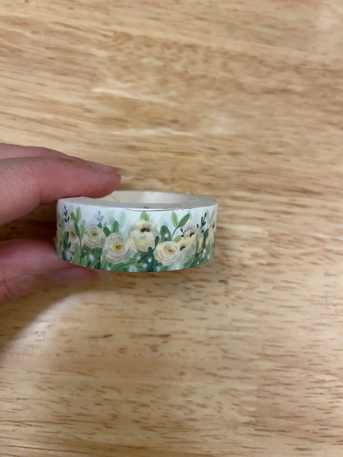 Big Roll of Yellow Roses with Green Washi Tape