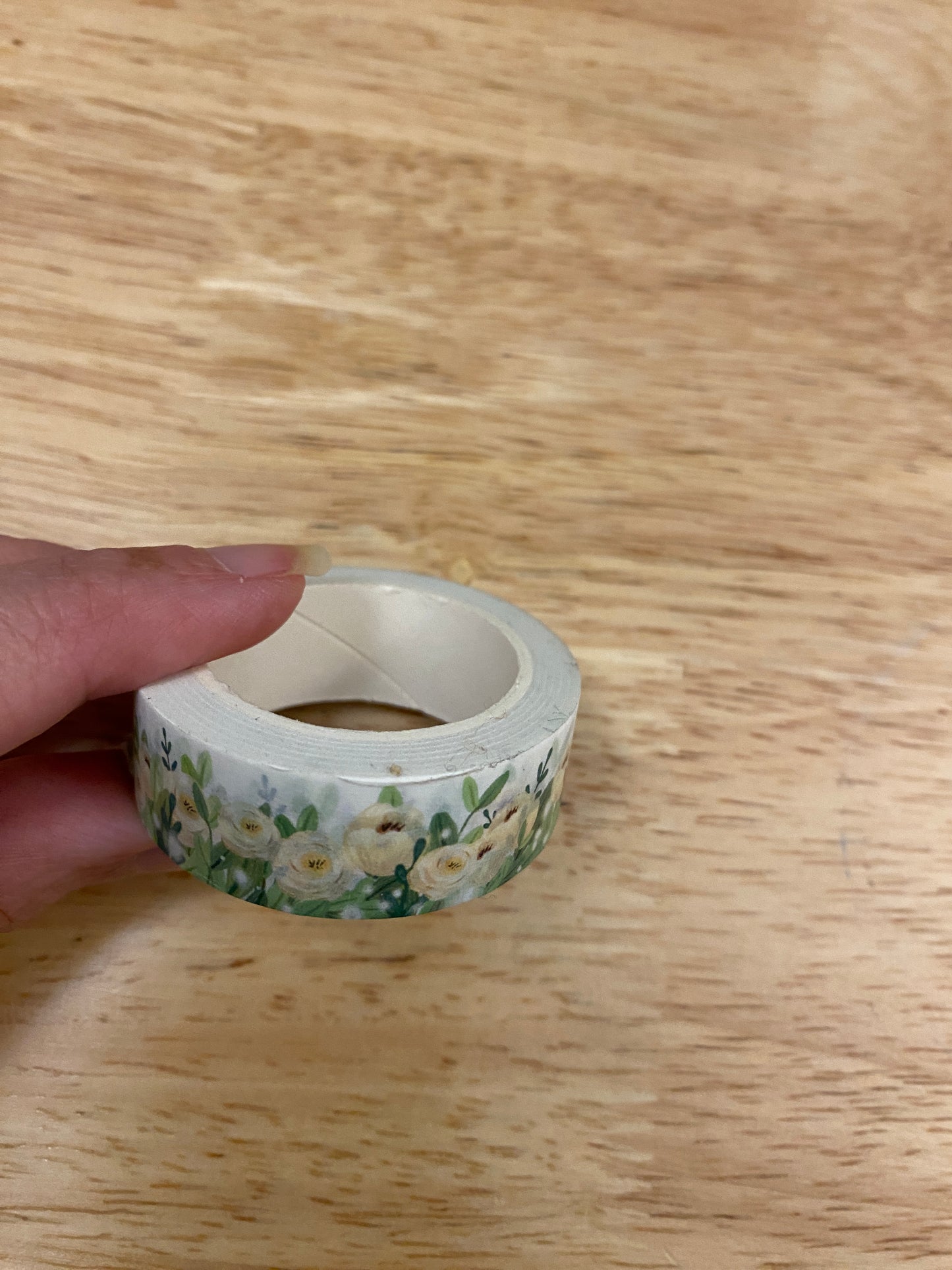 Big Roll of Yellow Roses with Green Washi Tape