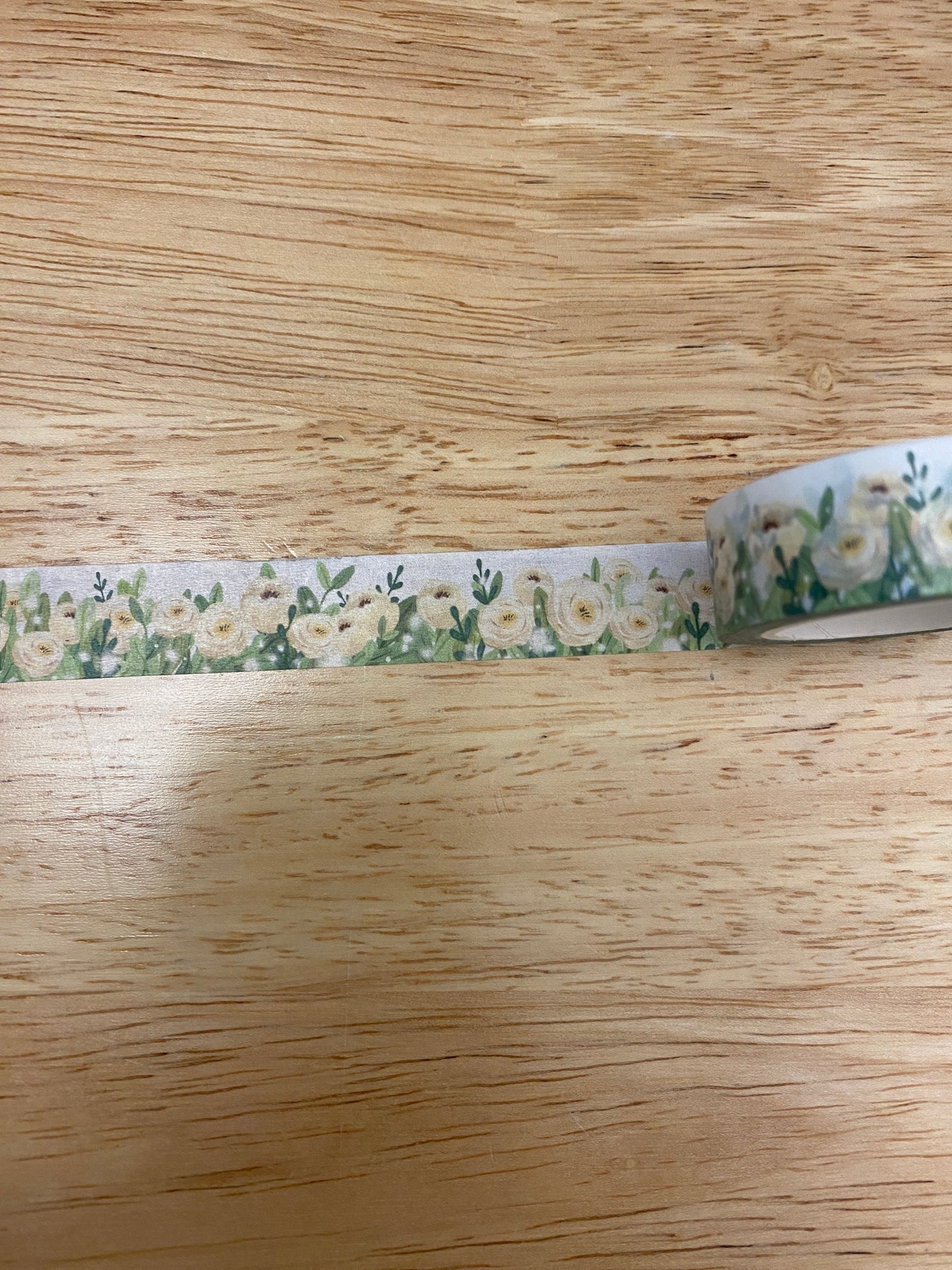 Big Roll of Yellow Roses with Green Washi Tape