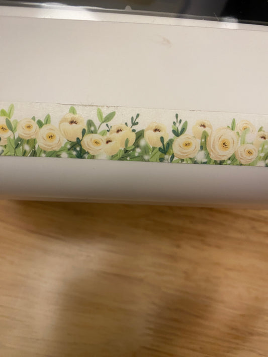 Big Roll of Yellow Roses with Green Washi Tape