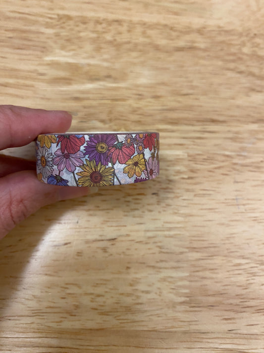 Big Roll of Colorful Flowers Washi Tape