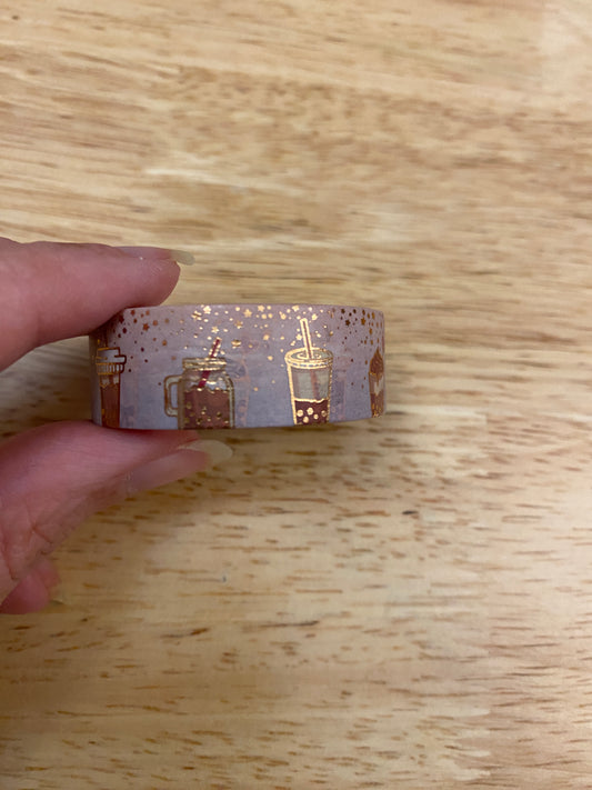 Big Roll of Coffee with Foil Washi Tape