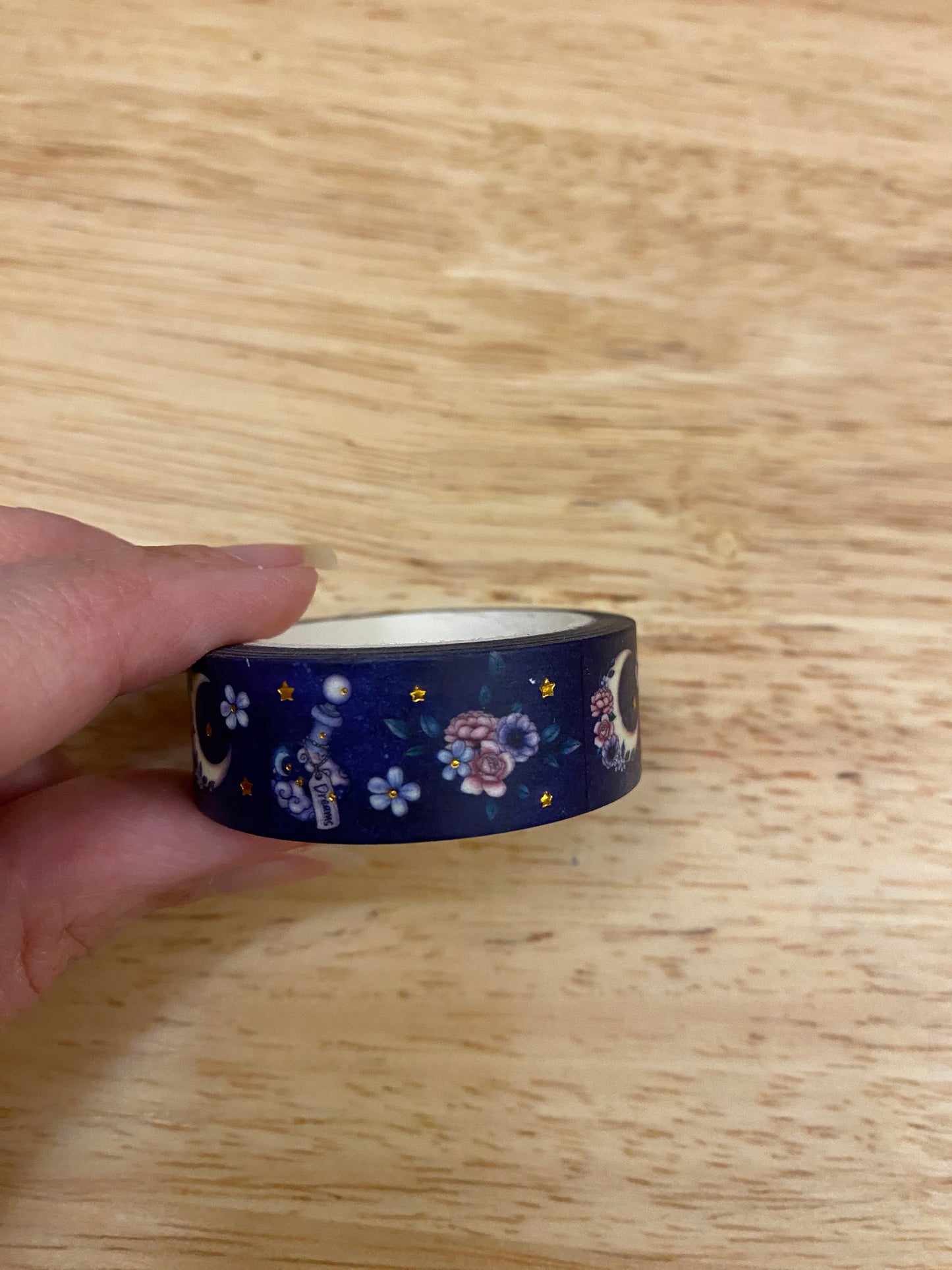 Big Roll of Potions and Floral Moon with Foil Washi Tape