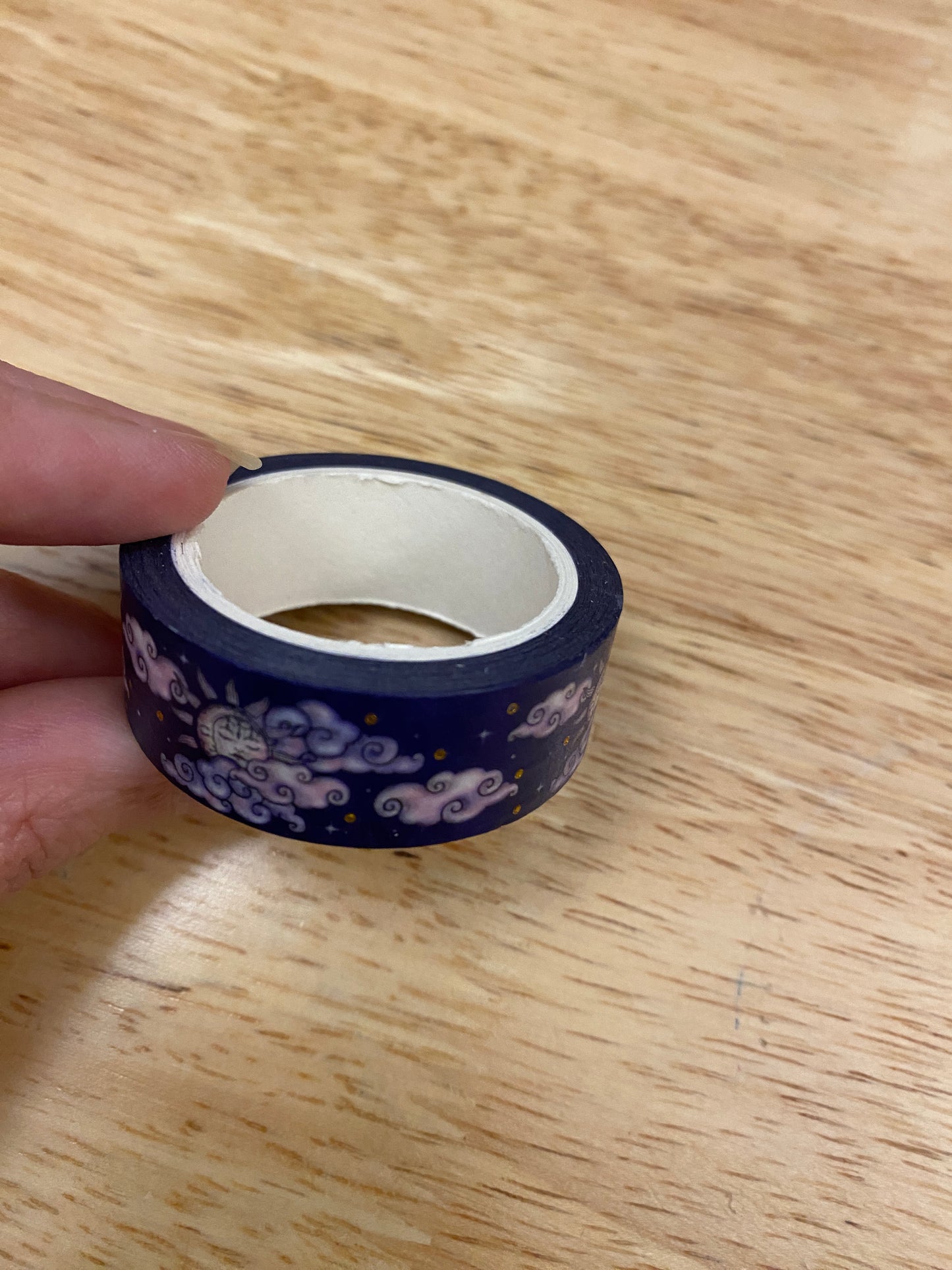 Big Roll of Floral Moon and Stars in the Cloud with Foil Washi Tape