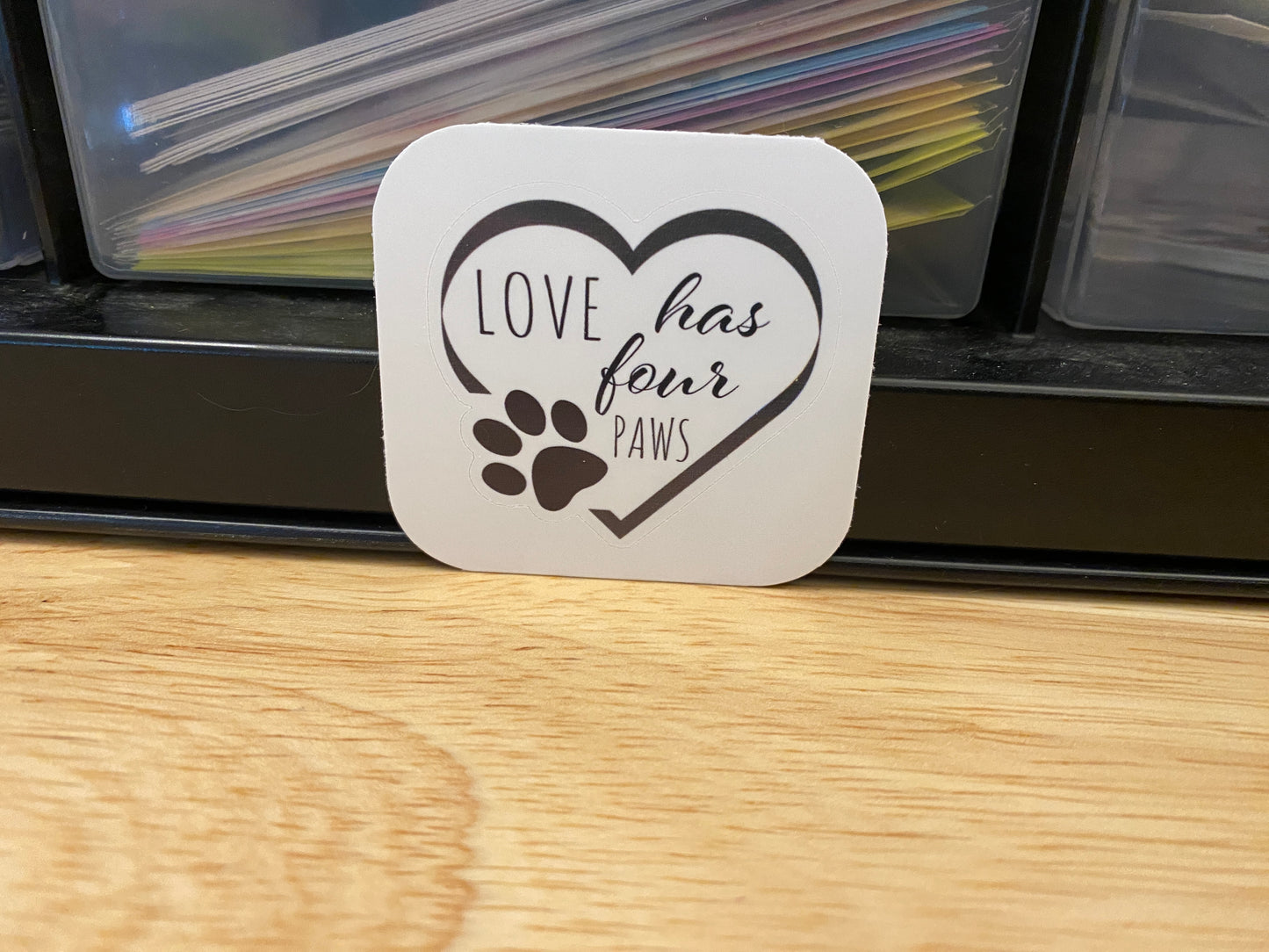 Heart Love has Four Paws Sticker