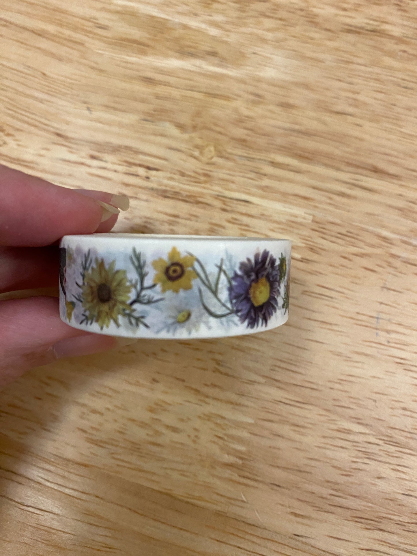 Big Roll of Wild Flowers Washi Tape, Flowers Washi Tape roll, Decorative Adhesive Masking Tapes, Floral Washi tape