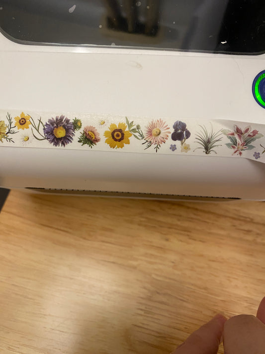 Big Roll of Wild Flowers Washi Tape, Flowers Washi Tape roll, Decorative Adhesive Masking Tapes, Floral Washi tape