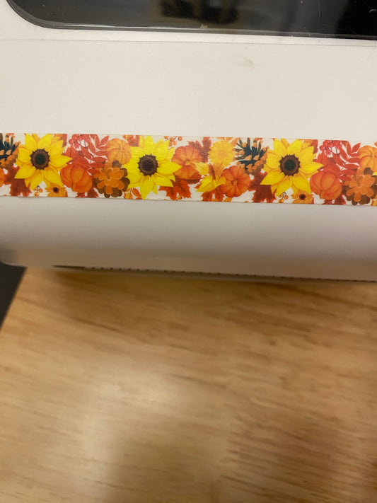 Autumn Sunflower Washi Tape, Fall Flowers Washi Tape roll, Sample Washi Tape, Fall Floral Washi tape, Sunflower and Pine Cones