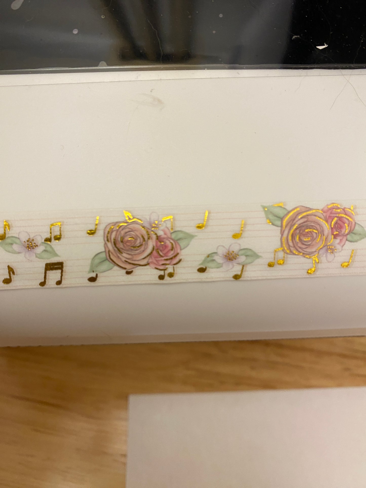 Gold Foil Musical Flowers Washi Tape