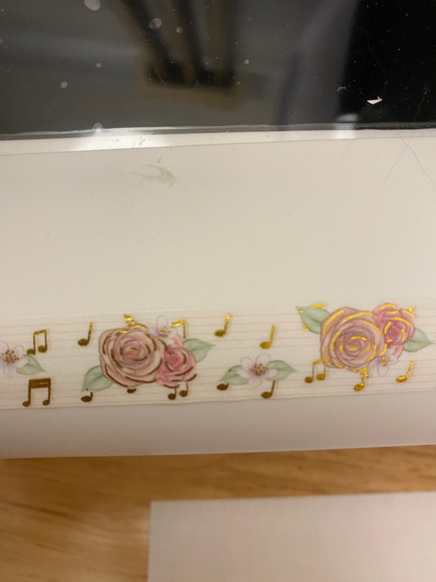 Gold Foil Musical Flowers Washi Tape