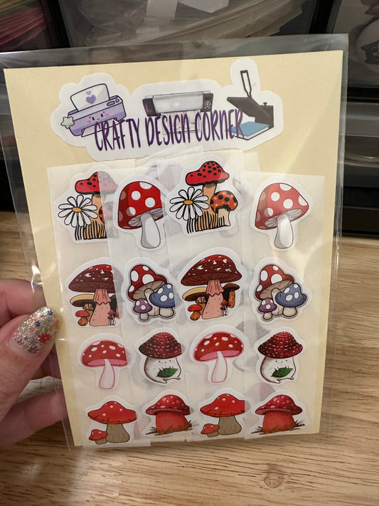 40 pieces Mushroom Sticker Pack