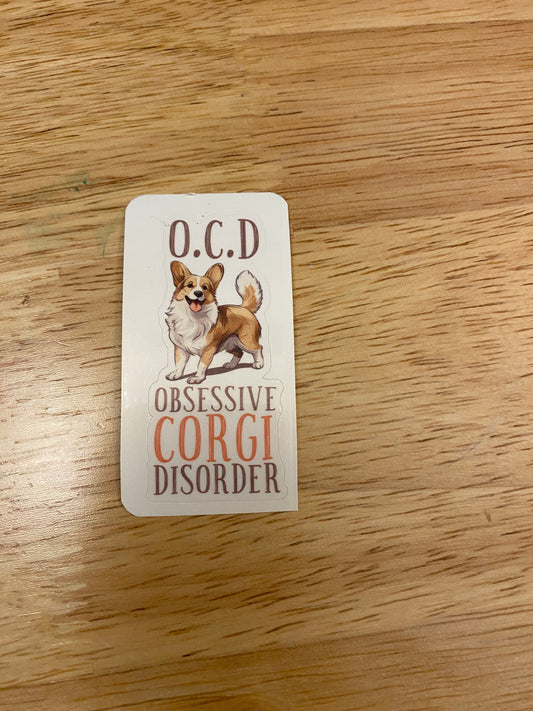 OCD Obsessive Corgi Disorder Sticker