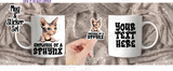 Odd Eyes Sphynx Cat Mug and sticker set, Employee of a Sphynx set, Sphynx Cat Mug and Sticker set, Sticker and Mug set, Sphynx Employee Mug