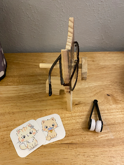 Cat Glasses Holder, wooden eyeglasses stand, Cat eyeglasses stand