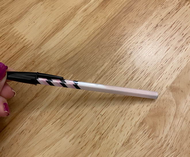 Pink Chevron Stripped BIC Pen, Unique design on Bic Pen