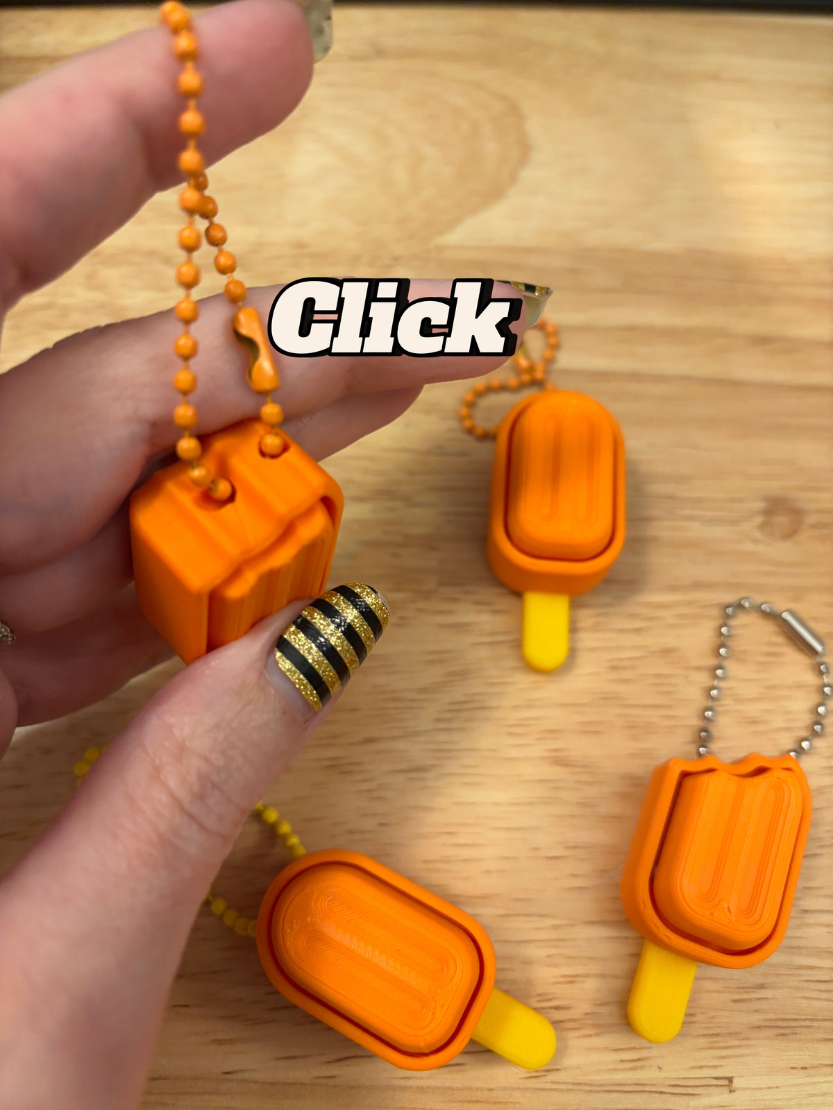 Clicky Popsicle Key chain, 3D printed Popsicle keychain
