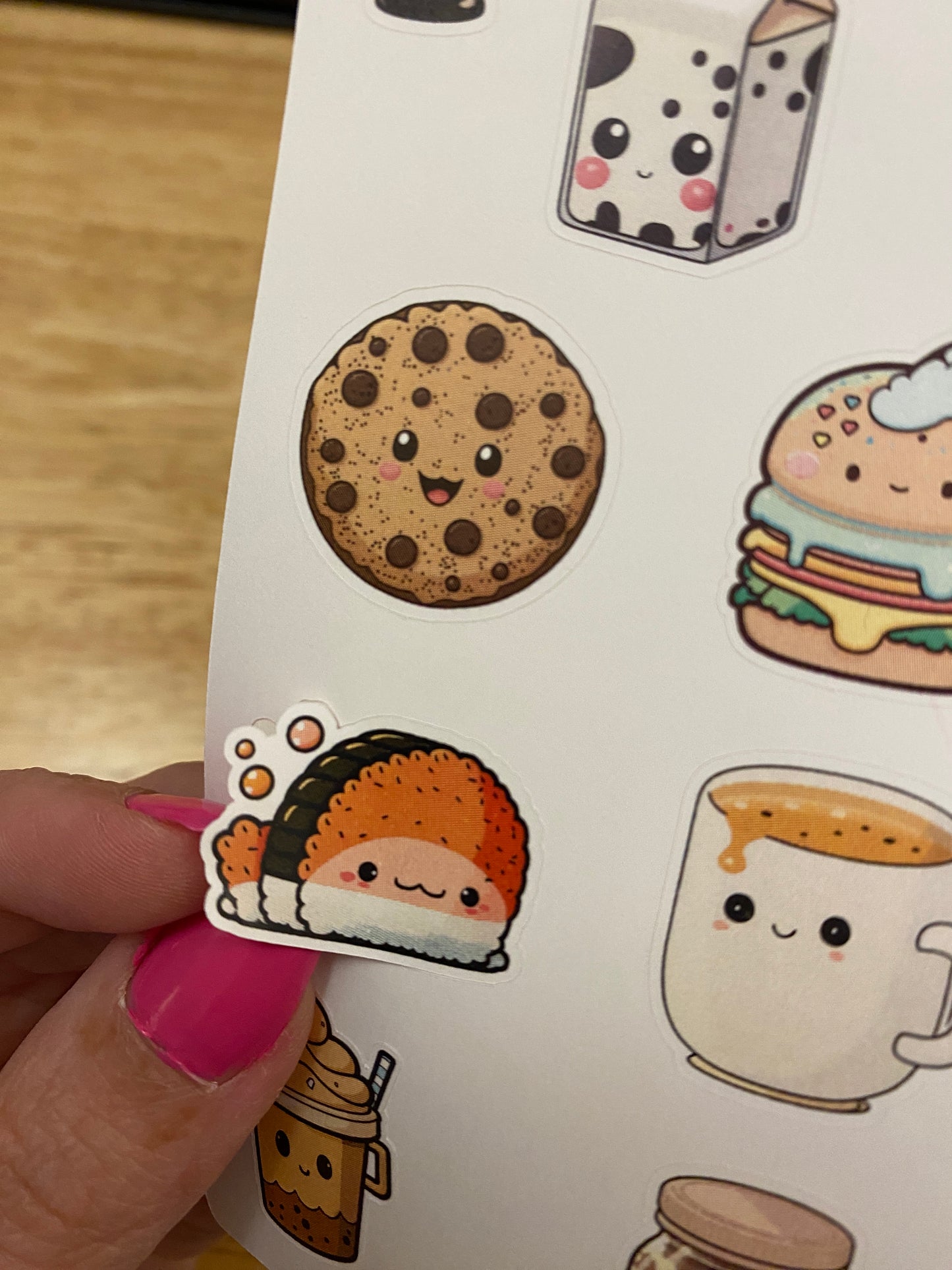 Cute Food Face Planner Sticker sheet