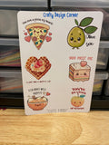 Cute Food Stickers Sheet, Cute Food sheet, Kawaii Food sticker sheet