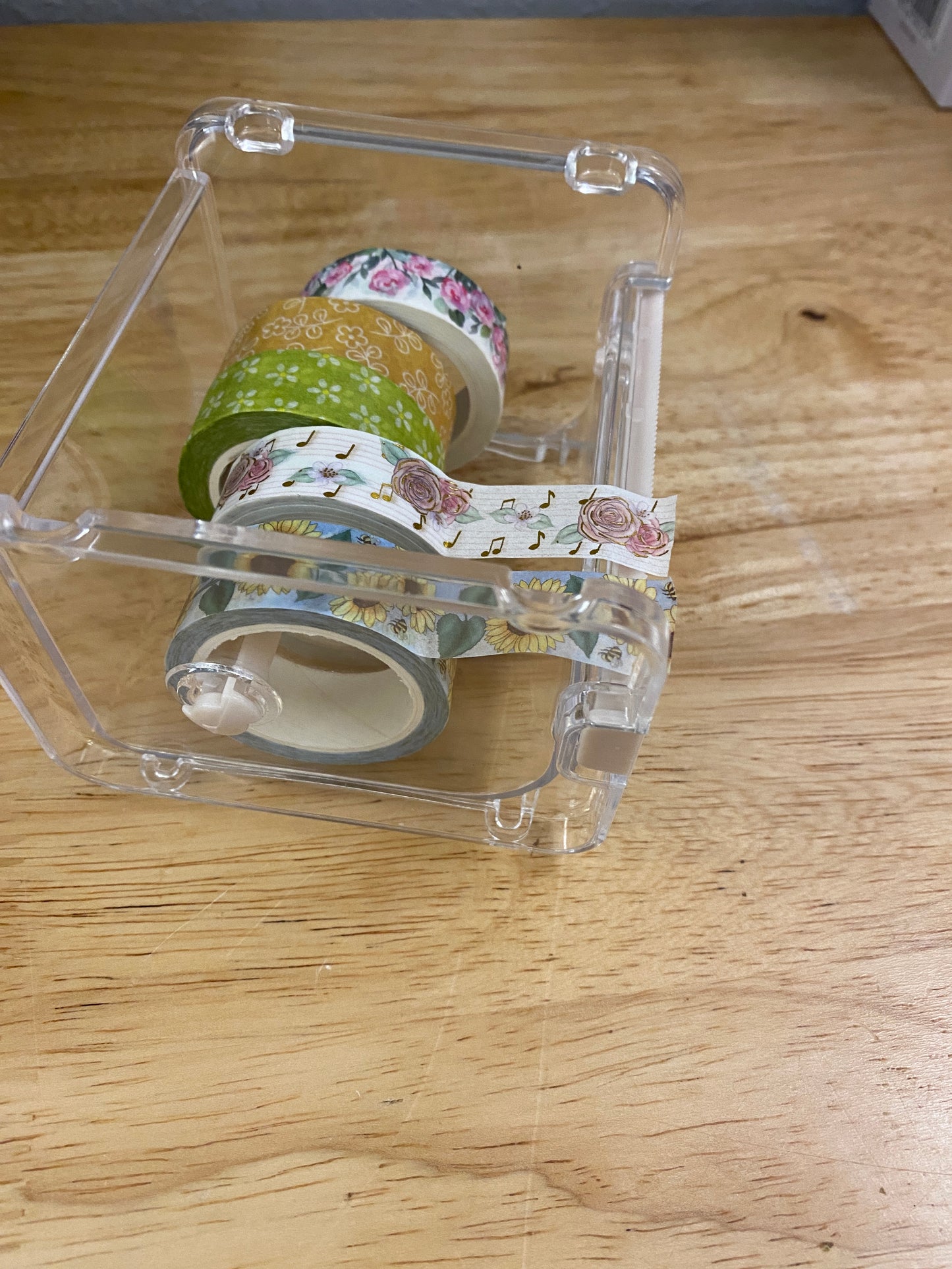 Washi Tape Bundle, Washi Tape Dispenser with Cute Tape to go with it, Washi Tape Cutter with Tape
