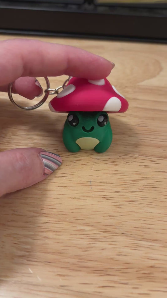 Clicky Toad Mushroom Key chain, 3D printed Toad keychain, Mushroom Toad Keychain, Clicky Keychain