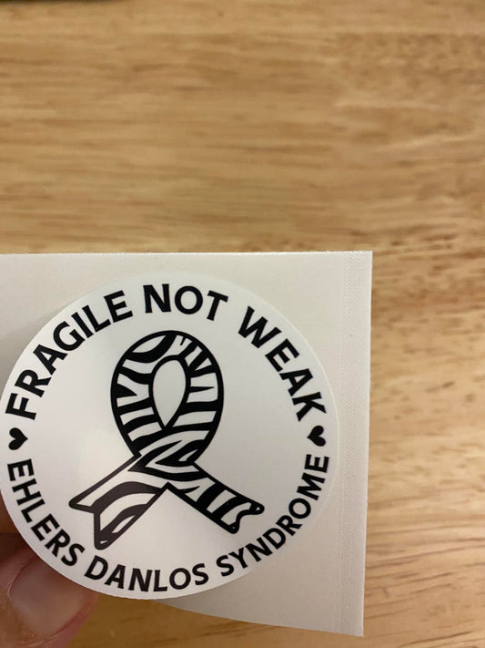 Solid Round Zebra EDS Awareness Fragile not weak STICKER