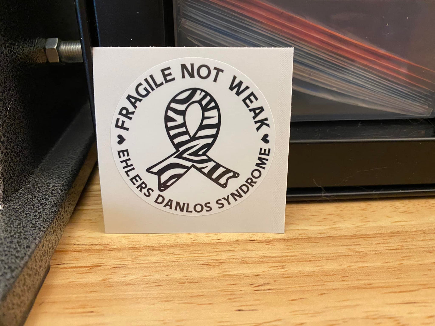 Solid Round Zebra EDS Awareness Fragile not weak STICKER