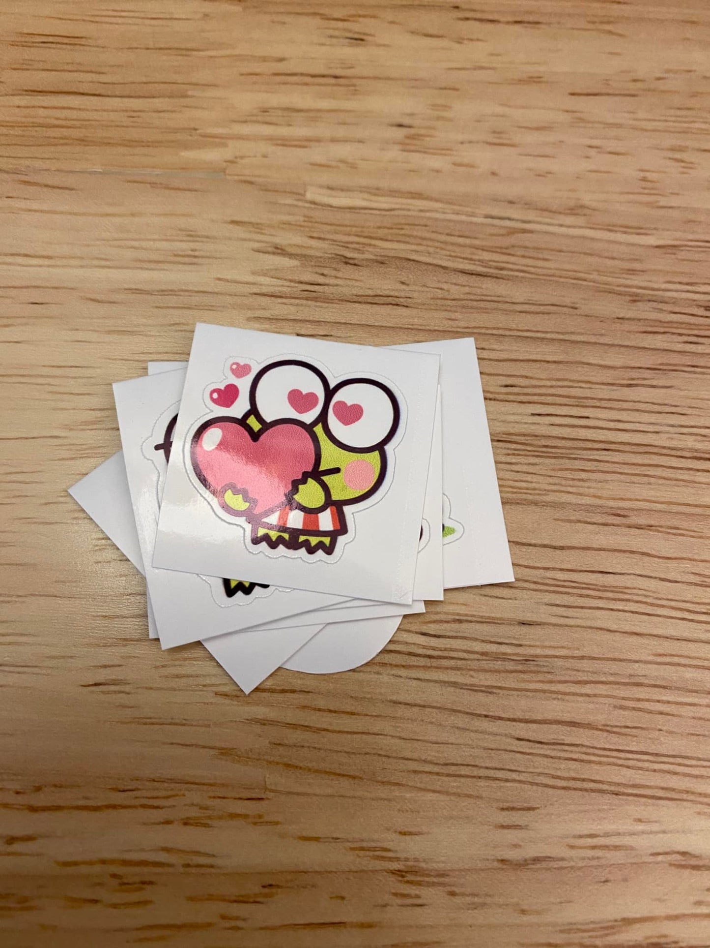 Cute Green Frog with Heart Sticker
