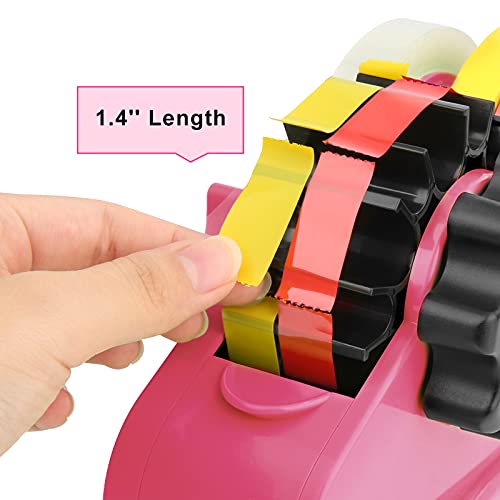 Pink Heat Tape Dispenser Sublimation for Heat Transfer Tape, Multiple Roll Cut Semi Automatic Heat Resistant Tape Dispenser for Taping Vinyl onto T-Shirts, with 1"& 3" Two Cores for Heat Press Tape