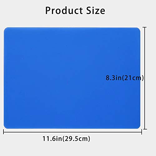Leceha 2 Pack Silicone Sheet for Crafts, Resin Jewelry Casting Molds Mat, Silicone Mats for Epoxy 11.6" x 8.3", Silicone Placemat Blue and Rose Red