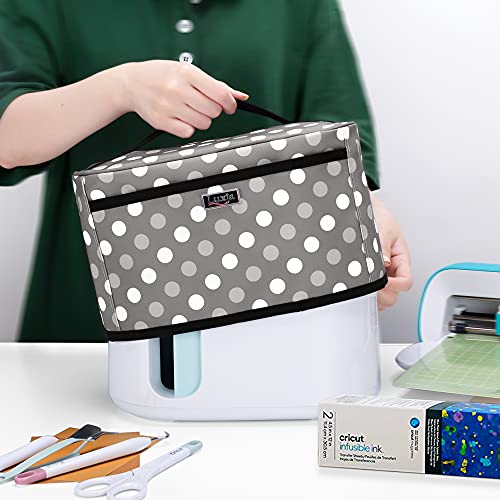 LUXJA Dust Cover Compatible with Cricut Mug Press (with a Front Pocket), Polka Dots