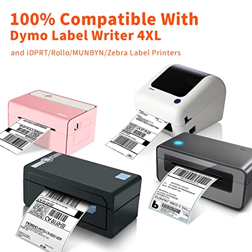 JADENS Thermal Shipping Labels 4x6-350 Labels(4 Rolls), Compatible with Rollo, Brother, Zebra and Most Thermal Printer, Perforated, Commercial Grade, Doesn't Compatible with Dymo