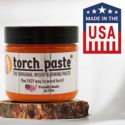Torch Paste - The Original Wood Burning Paste | Made in USA | Heat Activated Non-Toxic Paste for Crafting & Stencil Wood Burning | Accurately & Easily Burn Designs on Wood, Canvas, Denim & More | 3 OZ