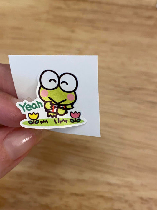 Happy Cute Green Frog Sticker