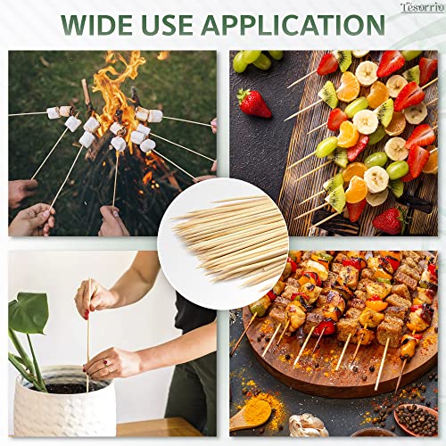 Grill Skewers for Fruit Kabobs - 100Pcs 16 Inches Disposable Marshmallow Roasting Sticks Bamboo Wooden Sticks for Food - Meat Sticks Wooden Wedding Favors Sandwich Meat BBQ Skewers for Appetizers